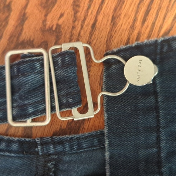 Y2k Blue Shortalls Casual Adjustable Straps Bib Design Rachel Green Vibes sz S - Picture 3 of 8